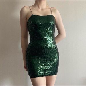 Green Sequin Mini Dress (S)